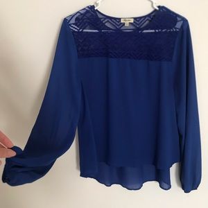 Royal blue long sleeve top